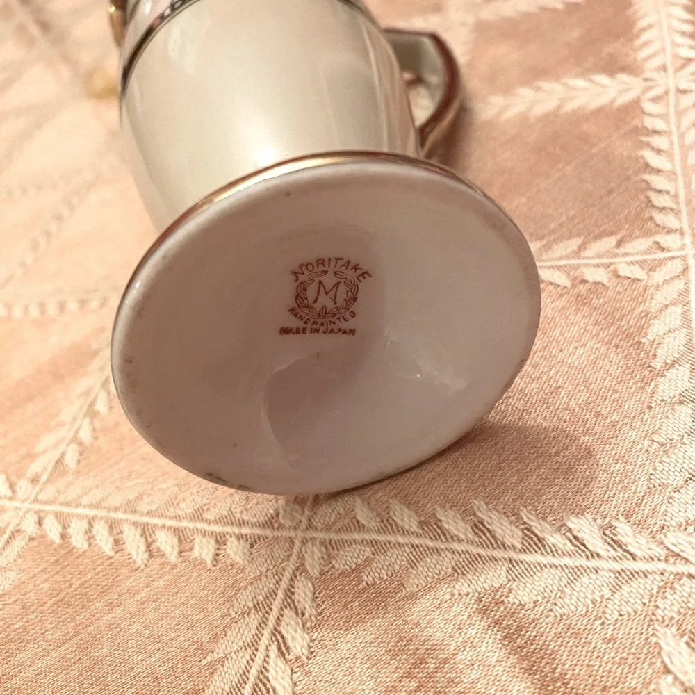 Noritake Creamer Pitcher Fruit & Floral Gold Trim Handpainted
